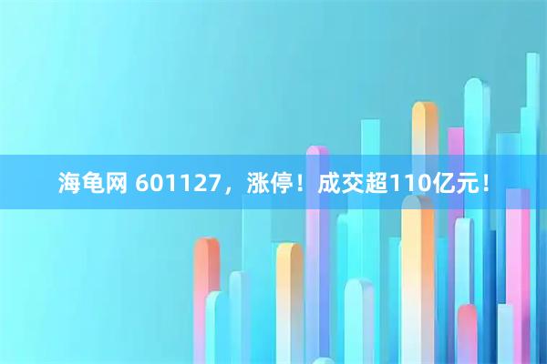 海龟网 601127，涨停！成交超110亿元！