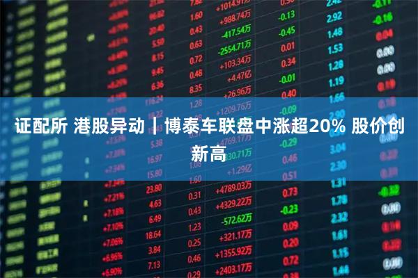 证配所 港股异动｜博泰车联盘中涨超20% 股价创新高