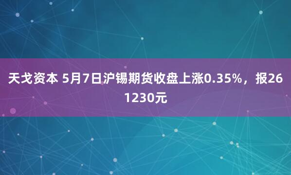 天戈资本 5月7日沪锡期货收盘上涨0.35%，报261230元